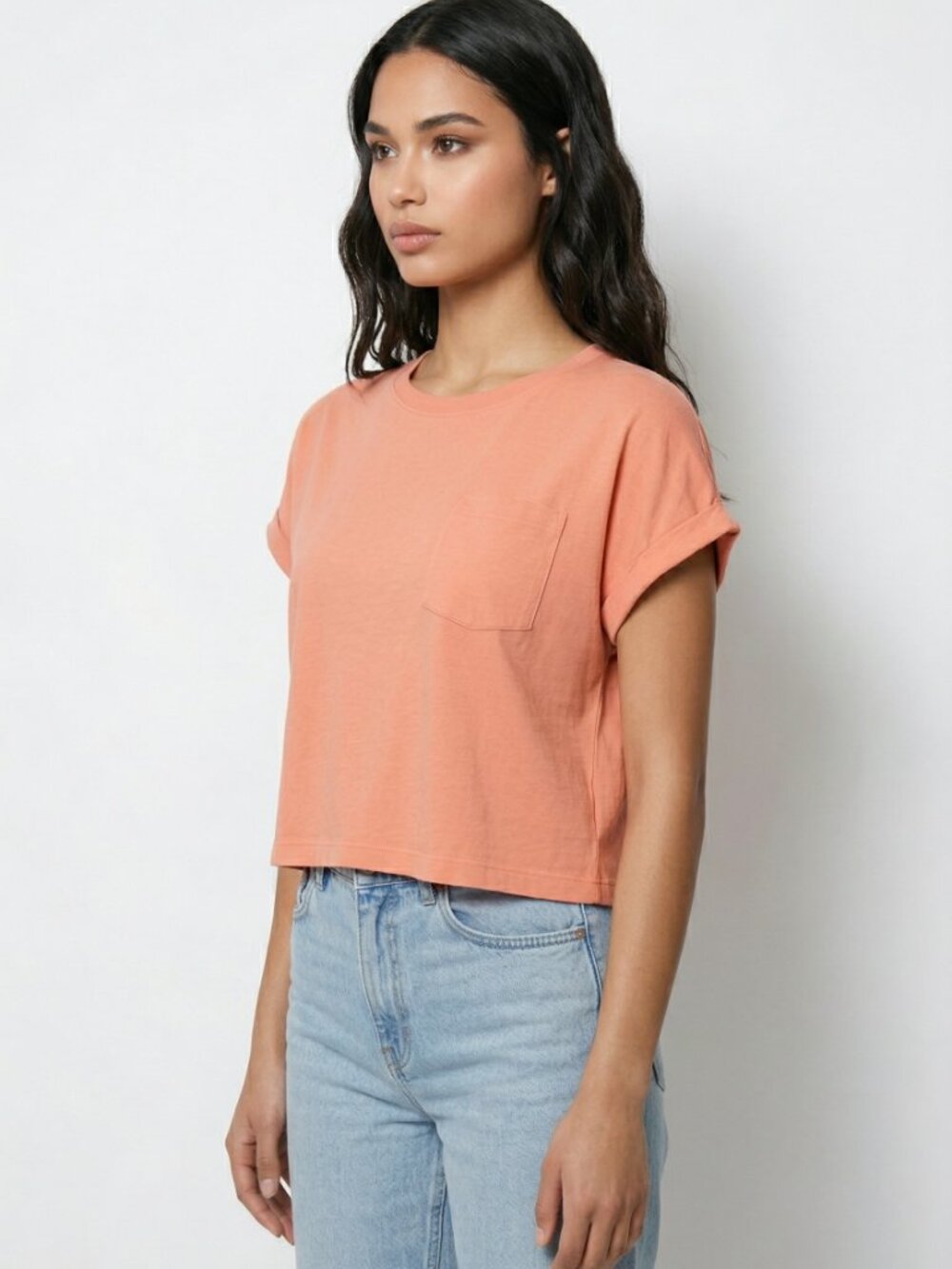 Calvin Klein Performance Peach Small S Women's Top with Cuffed Sleeves
